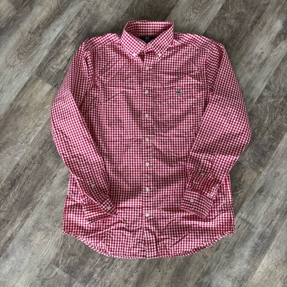Vineyard Vines Red Gingham Button Down Shirt - Slim Fit Tucker Shirt
